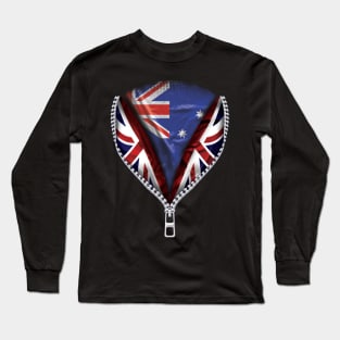 Australian Flag  Australia Flag zipped British Flag - Gift for Australian From Australia Long Sleeve T-Shirt